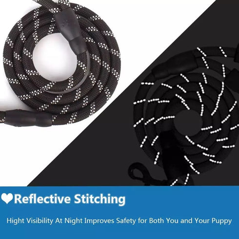 Comfortable Padded Handle Reflective Rope Dog Leash